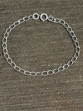 Sterling Silver Fine Jewelry Chain Link Charm Bracelet Vintage